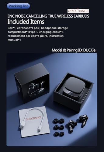 ENC Active Noise-Cancelling High Fidelity Wireless TWS Earbuds Top Brands Quality Upgrade Sounds Duckie Headsets