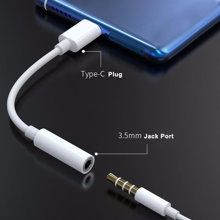 Wired Earbuds Cables 3.5mm Jack to Type C Cables Only 2-Pack (3.5mm Jack to Type C, Cables Only)