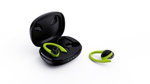 Bluetooth Earbuds Wireless TWS Headphones with Detachable Ear Hooks Sport Headphone Dual Ways Wear Untralight Over Ear and in Ear Headset DUCKDUAL (Light Black, Detachable Ear Hook)