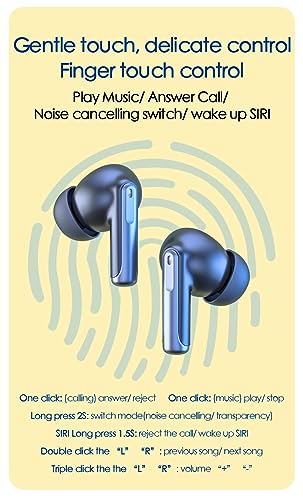 DUCK DANCE Wireless Earbuds with Qi Charging Case ANC + ENC Active Noise Cancelling Earbuds Bluetooth with Mic -38dB QuietDuckie Hall Switch with Gift Canvas Travel Pouch