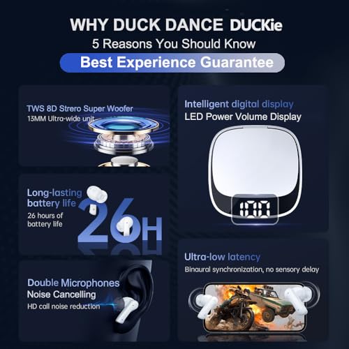 ENC Active Noise-Cancelling High Fidelity Wireless TWS Earbuds Top Brands Quality Upgrade Sounds Duckie Headsets