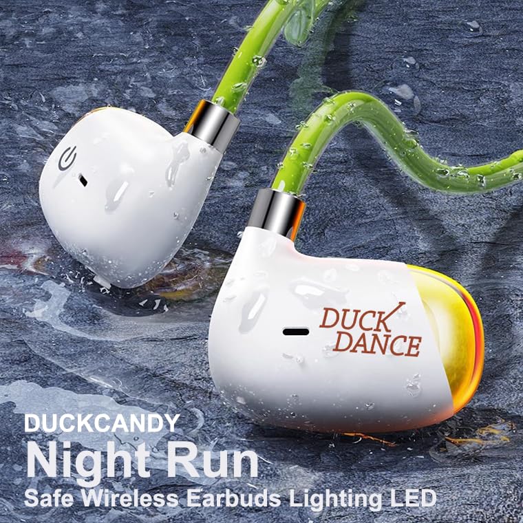 DUCK DANCE Open Ear Headphone Bluetooth with Hue Gradient LED Lights Night Run Headset Wireless Over-The-Ear Headphones for Cycling, Hiking, Running for Students Adults Indoor Outdoor Activities