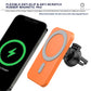 DUCK DANCE Wireless Magnetic Car Charger Stable Adsorption MagSafe Come With Complimentary Dual Port Both Car Charger Adapter Mini Metallic PD & QC 3.0 Quick Charge Compatible with iPhone 14 13 12 11 Pro And Qi Enabled Phone Wireless & Wired Charge