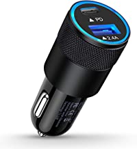 DUCK DANCE Wireless Magnetic Car Charger Stable Adsorption MagSafe Come With Complimentary Dual Port Both Car Charger Adapter Mini Metallic PD & QC 3.0 Quick Charge Compatible with iPhone 14 13 12 11 Pro And Qi Enabled Phone Wireless & Wired Charge